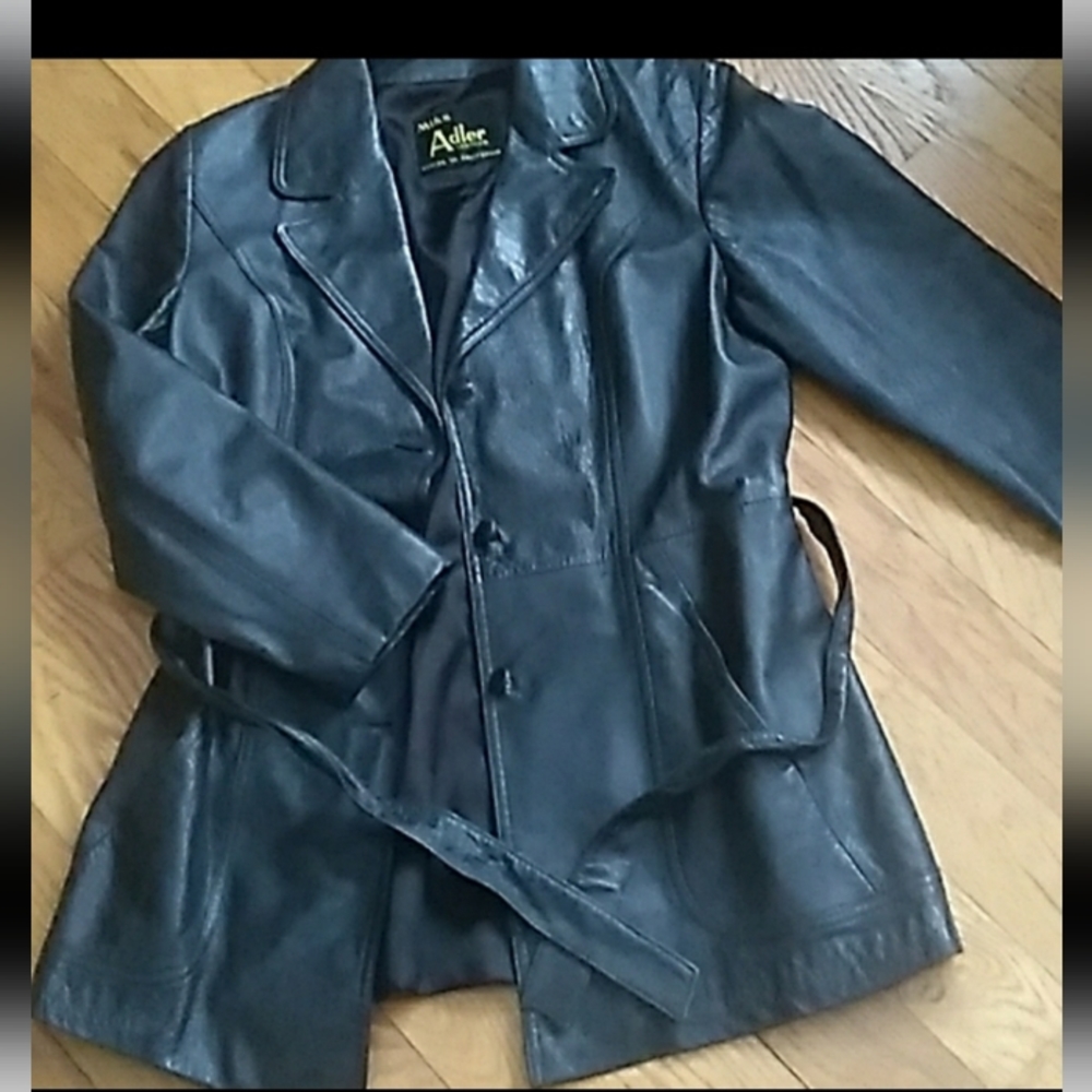 Miss Adler | Black Leather Jacket Blazer 3 Button EPLVC